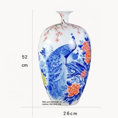 MAI BÌNH TÍCH LỘC VẼ TAY CHIM CÔNG